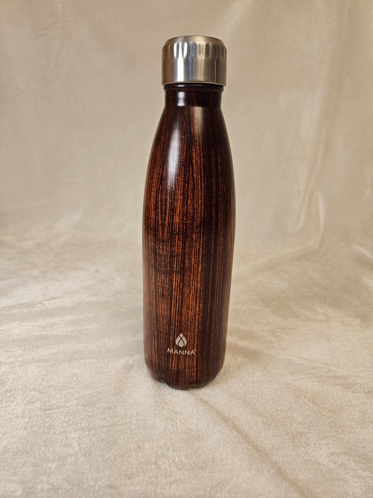 Wood-grain water bottle, back